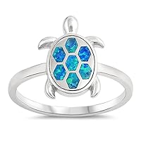 CHOOSE YOUR COLOR Sterling Silver Turtle Ring