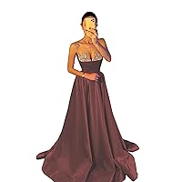 Prom Dress Off Shoulder A Line Beaded Deep V Neck Formal Dress for Women Wedding Guest Party Evening Gown 2024