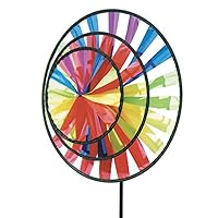 from Peterkin | Triple Nylon Pinwheel Spinner | Brightly Coloured Spinner That Will Spin in The Wind! | 21cm x 28cm x 38cm | Kites & Pinwheels | Outdoor Toys | Ages 3+