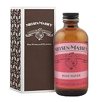 Nielsen-Massey Rose Water for Baking, Cooking and Drinks, 4 Ounce Bottle with Gift Box