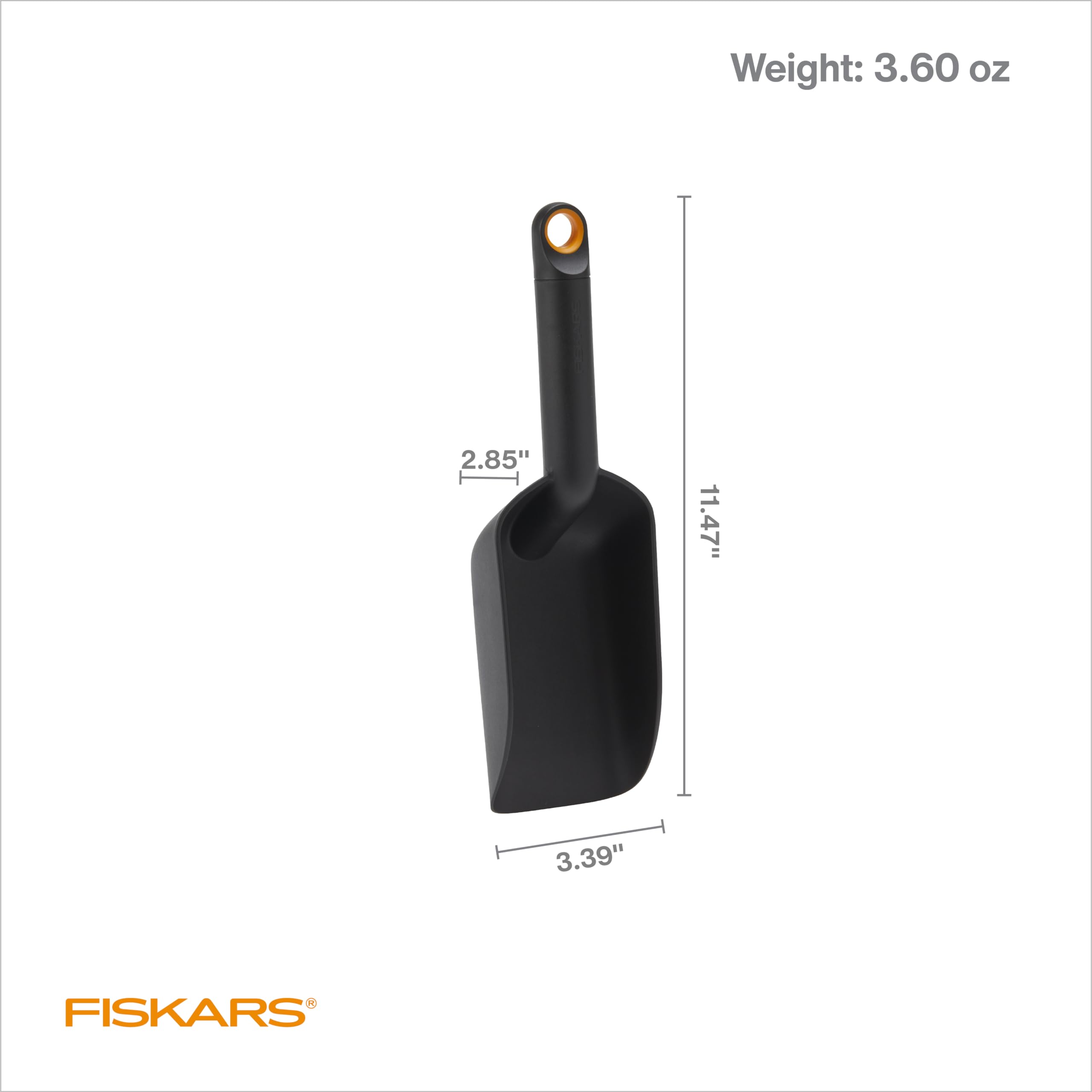 FISKARS Soil Scoop (1.5 c) for Potting and Transplanting with Flat Bottom - Indoor Gardening - Made with Durable Recycled Plastic