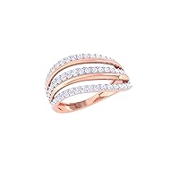 Jewels 14K Gold 0.5 Carat (H-I Color,SI2-I1 Clarity) Natural Diamond Band Ring