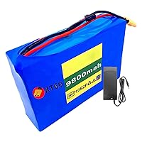36V 9.8Ah 10S2P Electric Bicycle Lithium Battery Pack with BMS Board, for E-Bike Scooter Power Tools Motors Within 500W, Comes with Charger,Xt60
