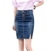 Women's High Waisted Denim Pencil Skirt Jean Skirts