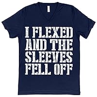 I Flexed and The Sleeves Fell Off Tee Shirt - Gym V-Neck T-Shirt - Funny T-Shirt