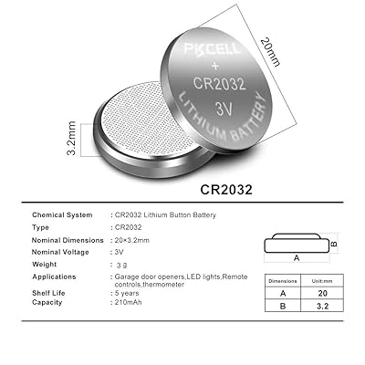 PKCELL CR2032 CR2032 Batteries ECR2032 DL2032 3V Lithium Batteries  (5pc/1card) 5pc(1card)