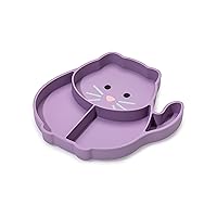 melii Divided Silicone Suction Plate - 100% Silicone, for Baby + Toddlers – BPA Free, Dishwasher & Microwave Safe (Cat)