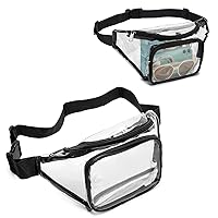 Clear Fanny Pack for Women, Stadium Approved Clear Waist Bag with Adjustable Strap, Transparent Clear Stadium Bag for Concerts, Sports and Traveling