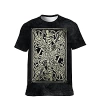 Mens Cool-Graphic T-Shirt Funny-Tees Novelty-Vintage Short-Sleeve Crazy Skull Hip Hop: Youth Boyfriend Unique Husband Gifts