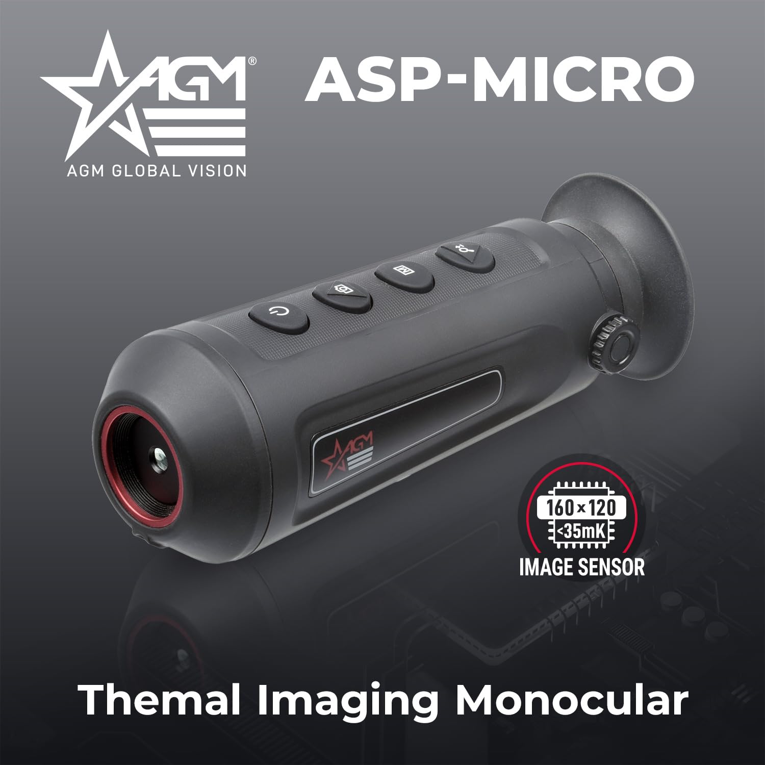 AGM Global Vision Asp-Micro TM160 Short Range Thermal Imaging Monocular with Heat Vision for Hunting, High-Sensitivity Infrared monocular with Distance Measurement and Wi-Fi Hotspot 6.3 × 2.4 × 2.2