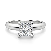 Riya Gems 2.5 CT Princess Moissanite Engagement Ring Wedding Bridal Ring Set Solitaire Accent Halo Style 10K 14K 18K Solid Gold Sterling Silver Anniversary Promise Ring Gift for Her