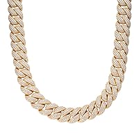 Master Of Bling Sterling Silver Moissanite Diamond 20mm Miami Cuban Custom Chain Necklace
