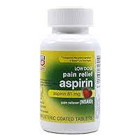 Rite Aid Aspirin Enteric Tablets - 81 mg Aspirin - 500 Count - Low-Dose Aspirin for Headache Relief - Safety Coated - Aspirin Regimen - Migraine Medicine - Pain Relief