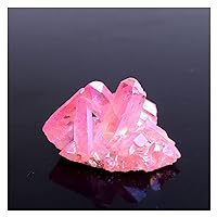 XN216 1pc/10-60g New Various Crystal Quartz Electroplated Vug Mineral Specimen Aura Plated Stone Clusters Decoration Gift Healing Natural (Color : Pink, Size : 50-60g)