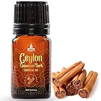 Ceylon Cinnamon Bark Essential Oil, 100% Pure Natural Oil, Undiluted, Therapeutic Grade Base Oil for Aromatherapy, Diffuser, Fragrance, Food. 10ml/0.34oz.