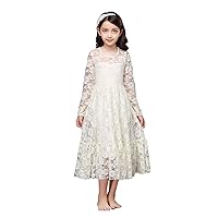 Flower Girl Lace Dress,Sleeves Toddler Party Wedding Dress 1-6 7-12