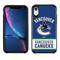 Apple iPhone XR - NHL Licensed Vancouver Canucks Blue Jersey Textured Back Cover on Black TPU Skin