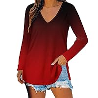 Tunic Tops for Leggings for Women Hide Belly Long/Short Sleeve Sunflower Printed Tee T-Shirt Cute Tops Loose Comfy Blouses