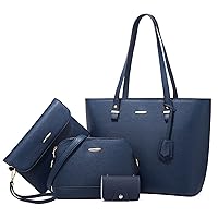 Fashion Woman Handbags Shoulder Bags,Large Capacity 4 In 1 Soft PU Leather Ladies Tote Handbags