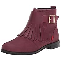 Marc Joseph New York Unisex-Child Leather Made in Brazil Ankle Boot with Kilt Detail Chelsea