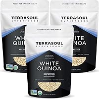 Terrasoul Superfoods Organic White Quinoa, 6 Lbs - Pre-washed | Gluten-free | Plant Protein