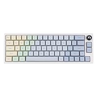 Epomaker TH66 Pro 65% Hot Swappable RGB 2.4Ghz/Bluetooth 5.0/Wired Mechanical Gaming Keyboard with MDA PBT Keycaps, Knob Control for Mac/Win (TH66 Monet, Flamingo Switch)