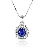 Naivo White Gold Plated Sapphire Star Necklace
