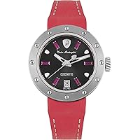 Cuscinetto Lady Womens Analogue Quartz Watch with Calfskin Bracelet TLF-A05-2, red