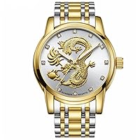 Luxury Gold Stainless Steel Analogue Quartz Watch Men Business Waterproof Wristwatch