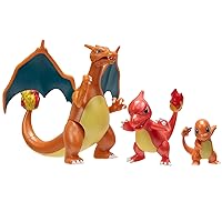Pokémon Select Evolution 3 Pack - Features 2-Inch Charmander, 3-Inch Charmeleon and 4.5-Inch Charizard Battle Figures