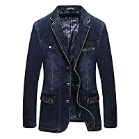 Men Spring Jeans Jacket Coat Denim Blazer Jacket Suit Men Business Suit Top