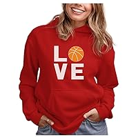 Tstars Love Basketball Hoodie Sweatshirt for Players Fans Women Teen Girls Hoodie