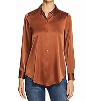 Eileen Fisher Womens Charmeuse Button Up Shirt