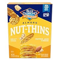 Blue Diamond Almonds Nut Thins Cracker Crisps, Pepper Jack Cheese, 4.25 Ounce (Pack of 12)