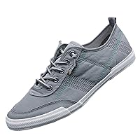 Mens Canvas Shoes Low Top Canvas Sneakers Lace Up Casual Shoes