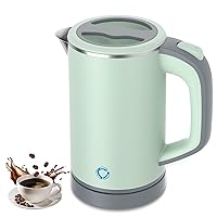 Small Electric Kettle, Travel Mini Hot Water Boiler Heater, 304 Stainless Steel 0.8L Portable Electric Kettles for Boiling Water, 5 Mins Coffee Kettle Travel Teapot with Auto Shut-Off