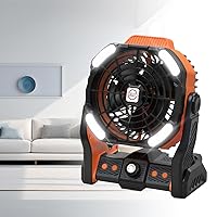 Summer Home Appliances, BBQ, Outdoor Camping, Circulator, Multi-functional Cooling Fan, LED Light, Stylish Fan, 12,000 mAh Large Capacity, Battery, Silent Design, Up to 60 Hours of Use, 2 Color LED