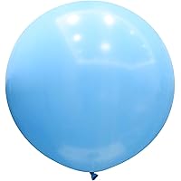 36 Inch Giant Latex Balloons, Standard Light Blue Round Balloons for Birthdays Weddings Receptions Festival Party Decoration, 5 Pcs