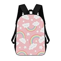Cloud Rainbow Backpack 17 Inch Laptop Backpack Adjustable Strap Daypack Shoulder Bag Purse for Hiking Travel