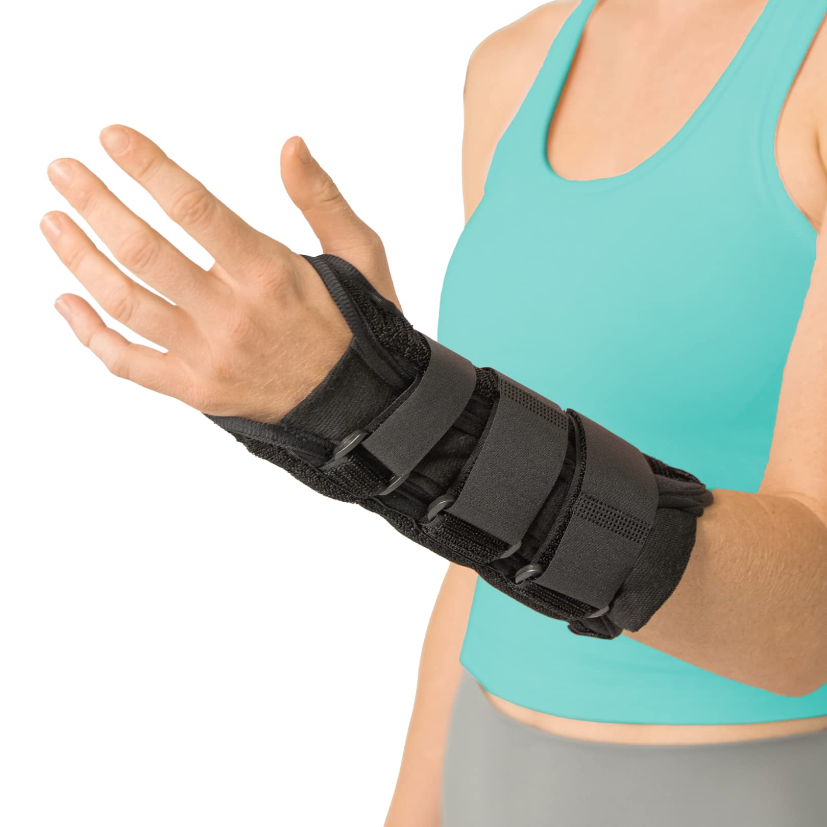 BraceAbility Volar Wrist Splint - Right or Left Hand Compression Support Brace for Carpal Tunnel Syndrome Relief, Fracture Pain, Sprained Injury, Typing, Sleeping, Arthritis, and Tendonitis Wrap