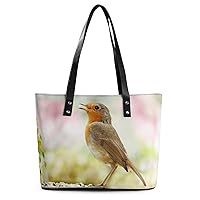 Womens Handbag Animal Bird Leather Tote Bag Top Handle Satchel Bags For Lady
