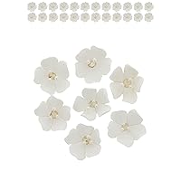 Global Sugar Art Blossom Sugar Wedding Cake Flowers White with Pearl Stamens, Unwired, 100 Count by Chef Alan Tetreault