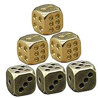 ERINGOGO 6pcs Kids Suit Home Decoration Role Playing Dice Retro Dice Vintage Dice Toy Math Teaching Dice Props Decorative Dice Loaded Dice Lawn Dice Bar Dice Halloween Copper Game Supplies