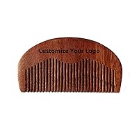 Customize Logo-Red Fine Tooth Wood Comb Beard Care Comb Pocket Size Comb Moustache Comb hair brush (50pcs with your Logo)