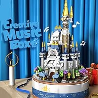 Castle Building Blocks Music Box, 2 in 1 Castle Model DIY Music Box Building Sets for Girls, Women & Kids 8+, Best Christmas Birthday Gift ( 617 PCS )
