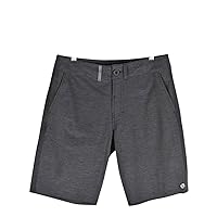 Men’s 314 Walker Fit Hybrid Board Shorts| 4 Way Stretch Casual Board Shorts| Workout Running or Casual Training Short Cotton Blend Black Heather 32