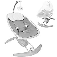 Baby Swing for Infants, Wired or Wireless Adjustable Slope Baby Swings, with 3 Types of Dual -Axis Translation Speed & 8 Kinds of Music Baby Rocker for Infants, Infant Swing with a Weight of 20Lbs (g)