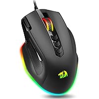 Wired Gaming Mouse, RGB Backlit Ergonomic Gamer Mouse Up to 8000 DPI, 11 Programmable Buttons & 7 Backlit Modes, Extra Sniper Button, Mouse Gamer for Windows PC Gamers, M614