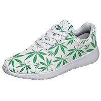 Unisex Marijuana Leaf Shoes Fashion Weed 420 Sneakers Mesh Walking Athletic Cannabis Shoes for Men Women