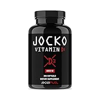 Jocko Fuel Vitamin D3 5000IU Supplements - Vitamin D Supports Immune System, Bone Health, & Metabolic Processes, Helps Fatigue & Mood - Coconut Oil Blend, 360 Servings